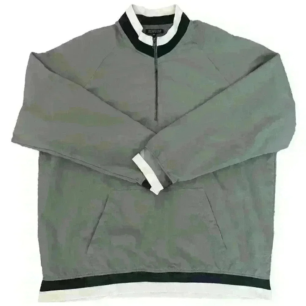 Elwood Men's XL Windbreaker Pullover 1/4 Zip Grey Golf Outdoors Jacket